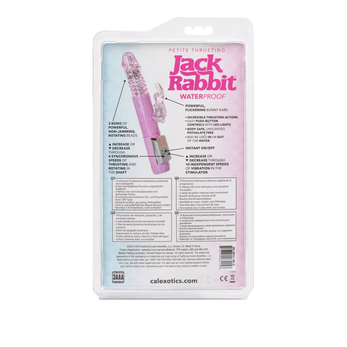 Calexotics - Petite Thrusting Jack Rabbit - Pink Vibrator
