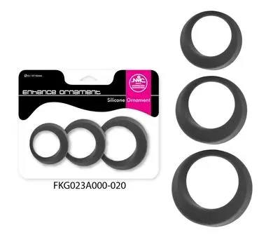 Main Image Excellent Power Enhance Ornament Cock Rings Set of 3 Grey