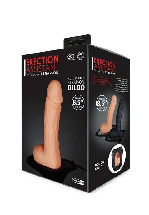 Main Image Excellent Power Erection Assistant Hollow Strap On Flesh, 8.5 Inch Size