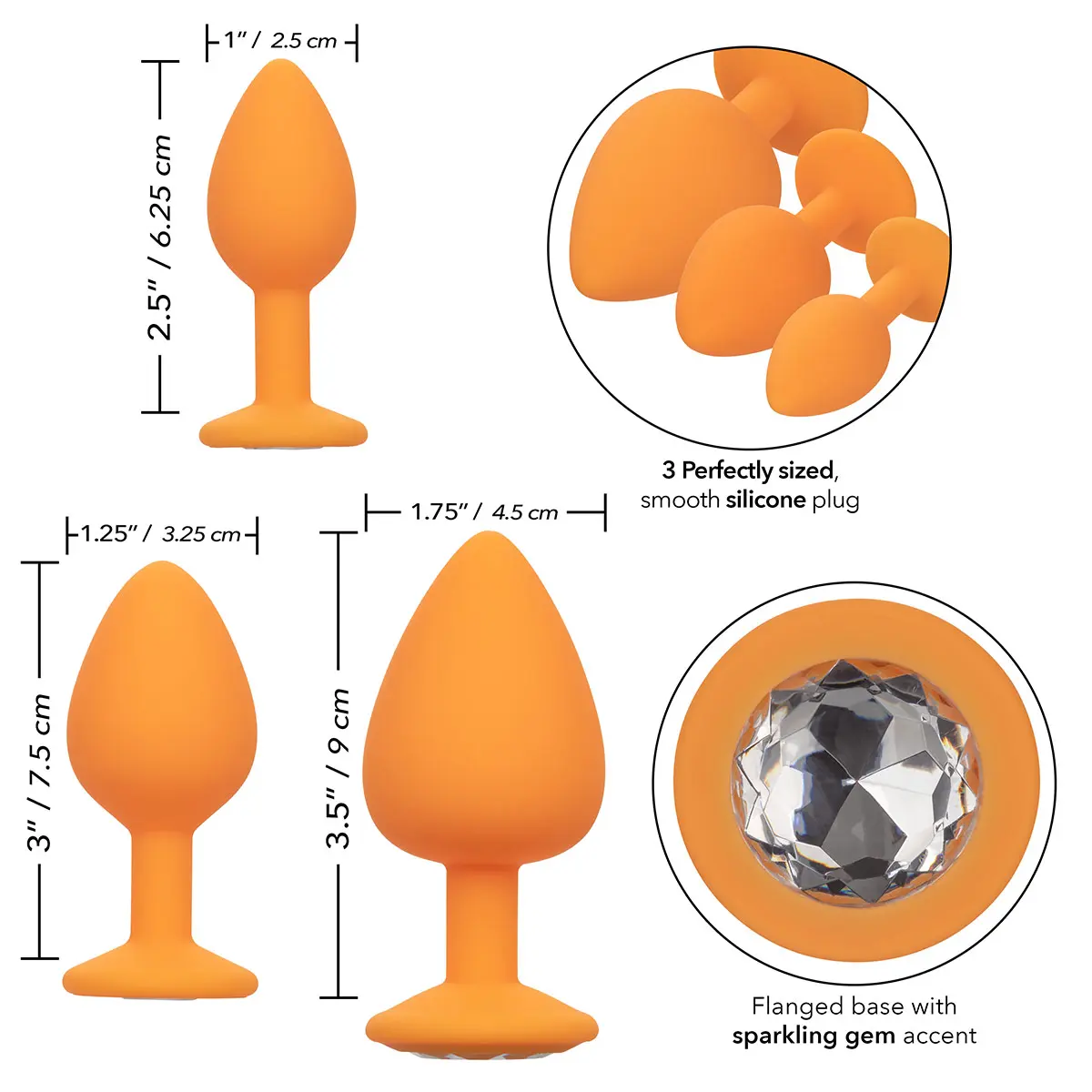 6. Calexotics - Cheeky Gems - Orange Butt Plugs