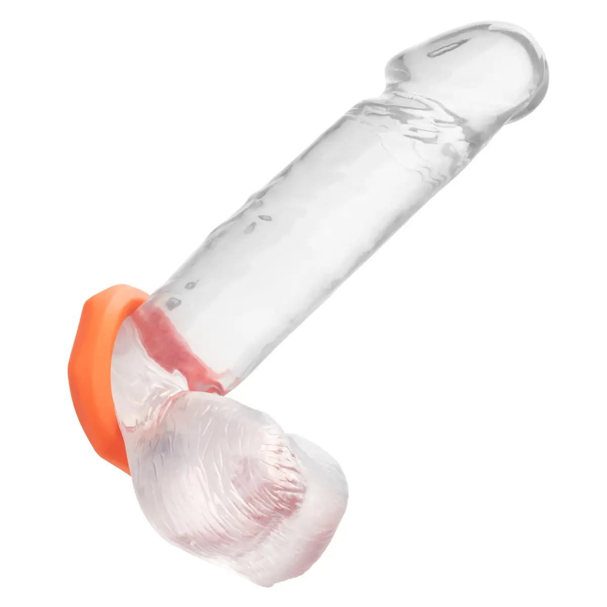 7. Calexotics Alpha Liquid Silicone Sexagon Cock Ring, Orange