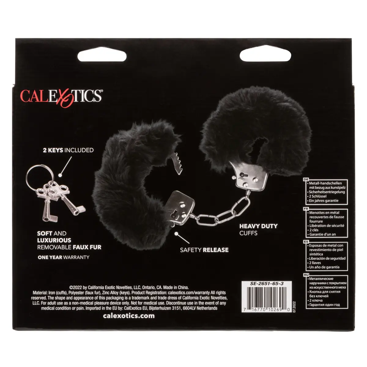 3. Calexotics - Ultra Fluffy Furry Handcuffs - Black