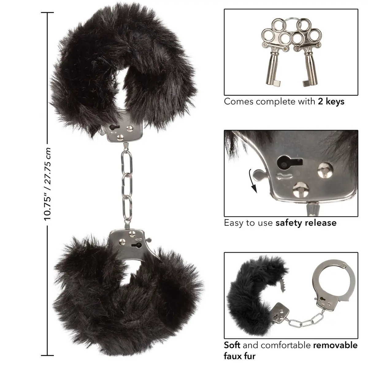 4. Calexotics - Ultra Fluffy Furry Handcuffs - Black
