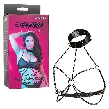 Main Image Calexotics New Products In Stock Euphoria Collection Plus Size Multi Chain Collar Harness