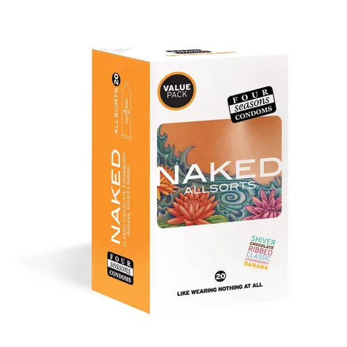Four Seasons Naked Allsorts Condoms, Pack of 20