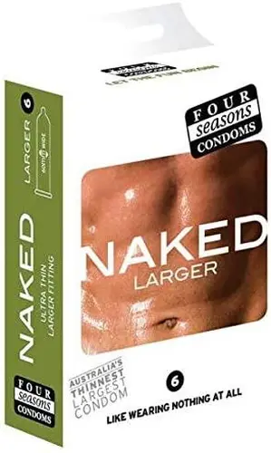 Four Seasons Large Naked Condoms Pack of 6