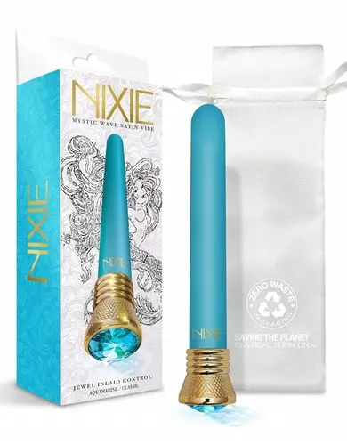 Global Novelties - Nixie Jewel Satin Classic Vibe - Aquamarine Vibrator