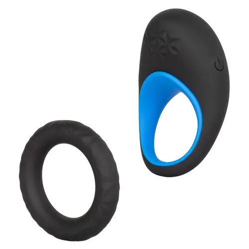 Calexotics Link Up Max Vibrating Ring, Black/Blue
