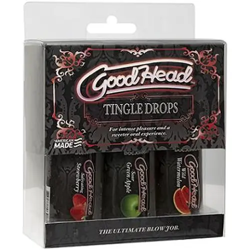 Doc Johnson GoodHead - Tingle Drops - 3-Pack (Watermelon, Sour Apple, Strawberry)