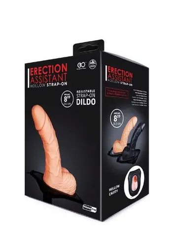 Erection Assistant Hollow Strap On Flesh, 8 Inch