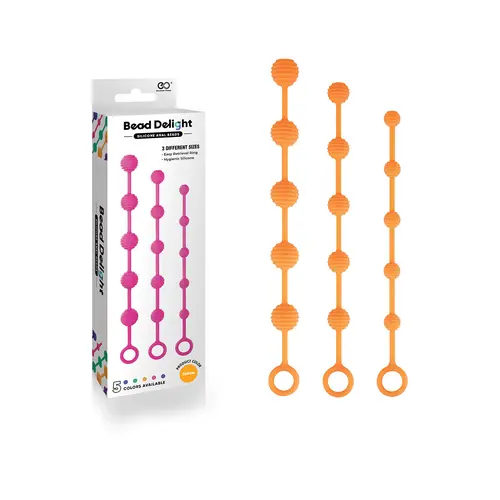Excellent Power - Bead Delight Silicone Anal Bead Kit- Orange