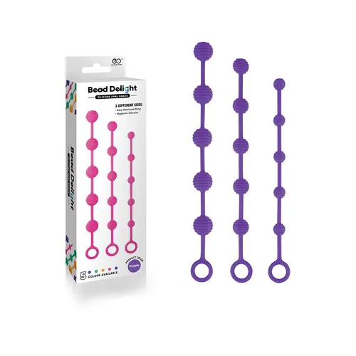 Excellent Power - Bead Delight Silicone Anal Bead Kit- Purple