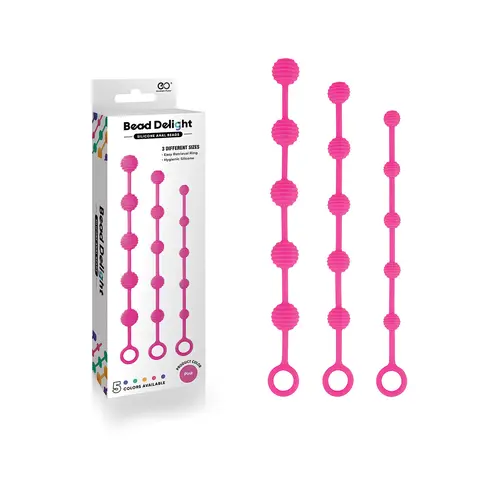 Excellent Power - Bead Delight Silicone Anal Bead Kit- Pink