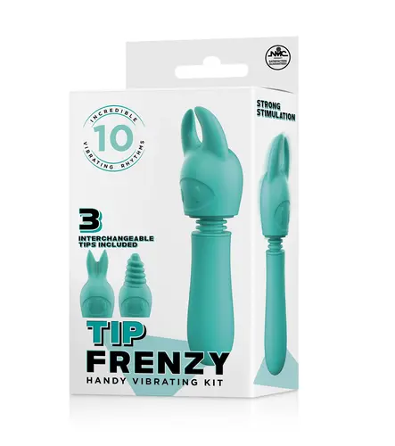 Excellent Power TIP FRENZY SILICONE VIBE WITH 3 INTERCHANGEABLE TIPS - PINK