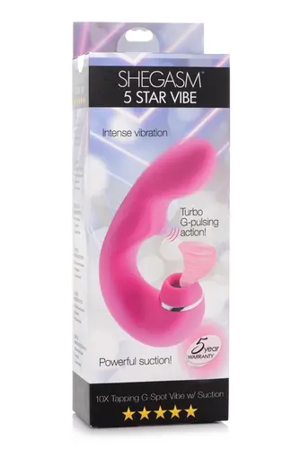 XR Brands Vibrator - INMI Shegasm 5 Star Tapping G-Spot Vibe w/ Suction Pink