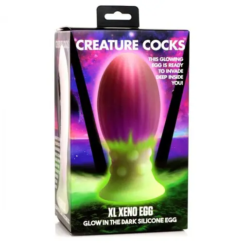 XR Brands Creature Cock XL Xeno Egg Glow in the Dark Silicone Egg