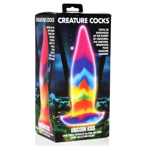 XR Brands Creature Cock Unicorn Tongue Glow-in-the-Dark Silicone Dildo