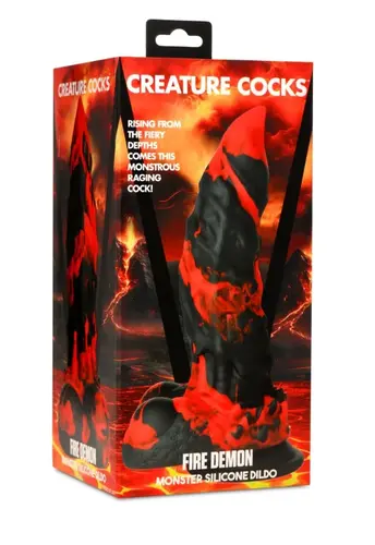 XR Brands Creature Cocks Fire Demon Monster Silicone Dildo