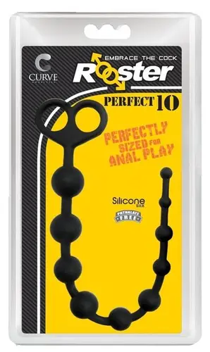 Curve Toys - Rooster Perfect 10 Anal Beads - Black