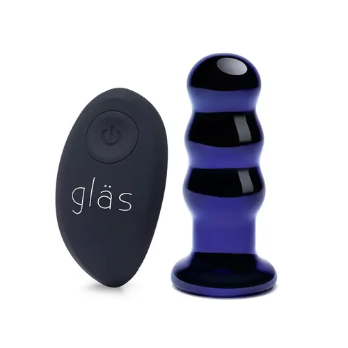 Electric EEL, Inc GLAS -  3.5" Rechargeable Remote Controlled Vibrating Beaded Butt Plug