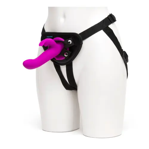 Love Honey - Happy Rabbit Rechargeable Vibrating Strap On Harness Set, Purple