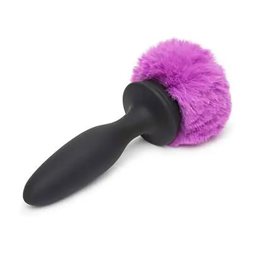 Love Honey - Happy Rabbit Rechargeable Vibrating Butt Plug Small Black/Purple