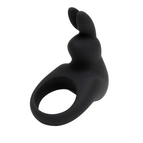 Love Honey - Happy Rabbit Rechargeable Vibrating Rabbit Cock Ring Black