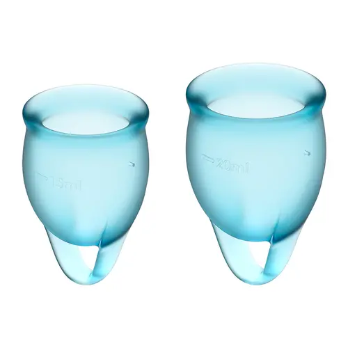 Satisfyer Feel Confident Menstrual Cup 2 Pieces, Light Blue