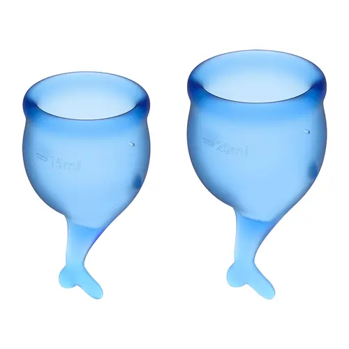 Satisfyer Feel Secure Menstrual Cup 2 Pieces, Dark Blue