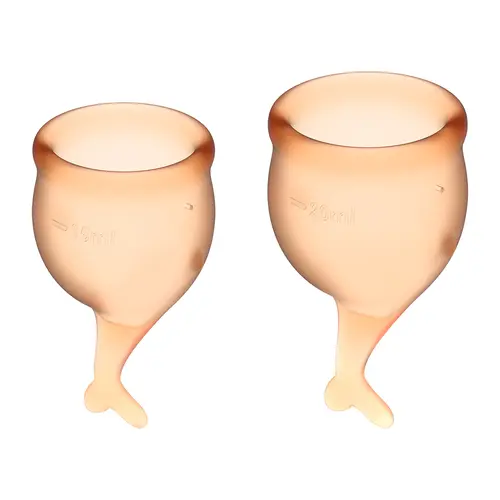 Satisfyer Feel Secure Menstrual Cup 2 Pieces, Orange