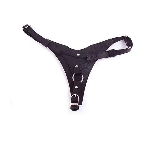 ROUGE FEMALE LEATHER DILDO HARNESS BLACK