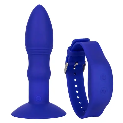 Calexotics  Wristband Remote Control Vibrating Butt Plug Blue