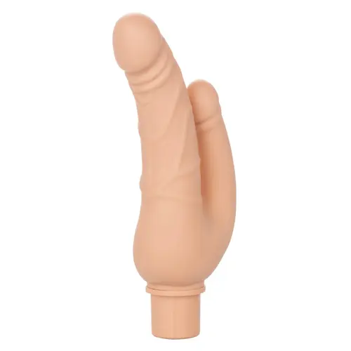 Calexotics Rechargeable Power Stud Over and Under Dildo, Ivory