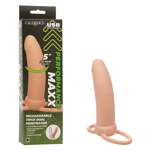 Calexotics New Products In Stock Performance Maxx Rechargeable Thick Dual Penetrator - Ivory