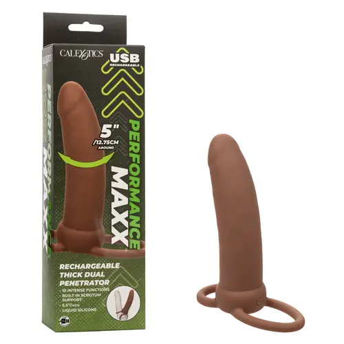 Calexotics New Products In Stock Performance Maxx Rechargeable Thick Dual Penetrator - Brown