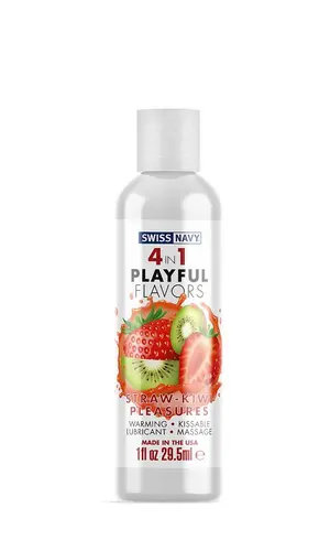 Swiss Navy 4 In 1 Playful Flavors Strawberry/Kiwi Pleasure 1oz